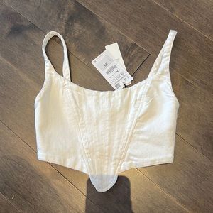 NWT Zara white corset top